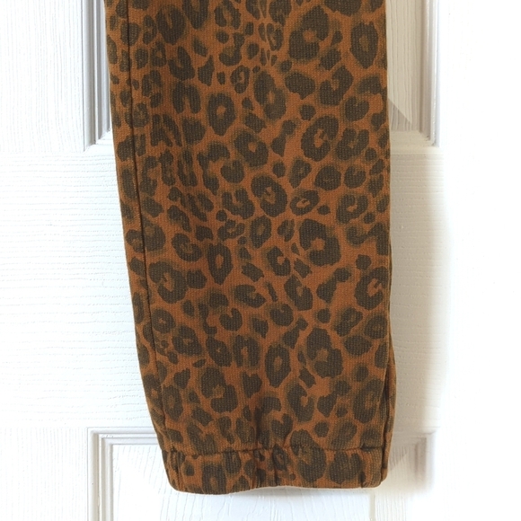 Sanctuary x Anthropologie Leopard Print Cotton Knit Slim Fit Joggers Brown XL - Picture 14 of 16